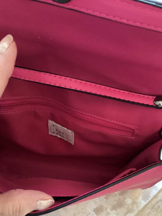 A New Day fuchia, pink, rose purse, handbag with shoulder strap  (9" x 7" x 2") - Picture 3 of 4